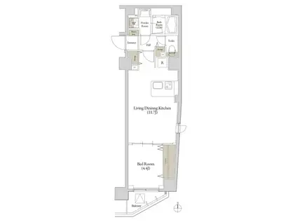 LOG三ノ輪(1LDK/3階)の間取り写真