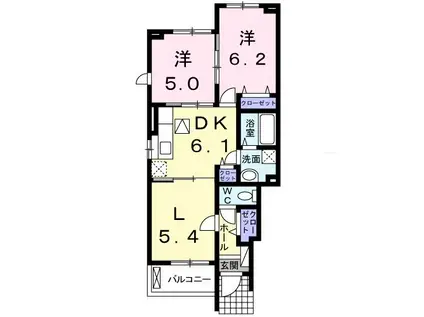 ジョイフル四寶庵(2LDK/1階)の間取り写真