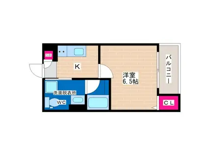 レジュール・ウール(1K/1階)の間取り写真