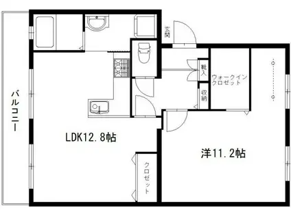 コーポラス高陽台(1LDK/1階)の間取り写真