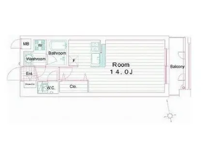 グランフィオーレ(ワンルーム/4階)の間取り写真