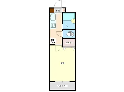 レジデンス岡部(1K/3階)の間取り写真