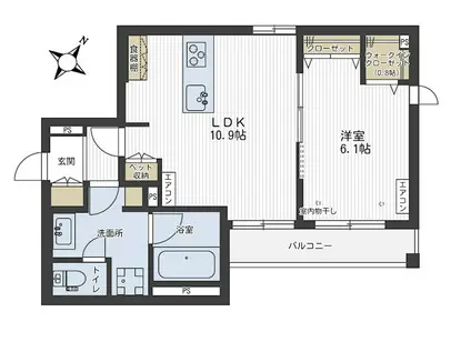 LELIEN浦和領家(1LDK/2階)の間取り写真