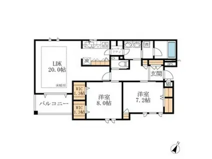 メゾン・ド・パンテュール(2LDK/2階)の間取り写真