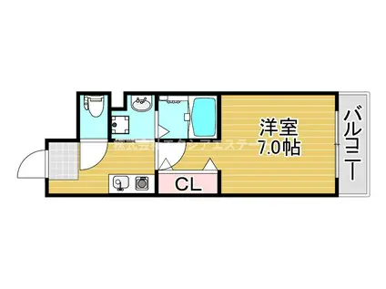 IF西梅田(1K/3階)の間取り写真