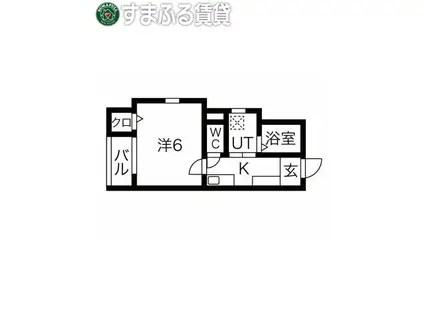 ルミエーテ(1K/1階)の間取り写真