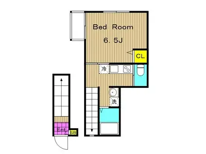 下北パークサイドヒルズ(1K/2階)の間取り写真