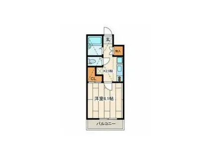 リオン自由が丘(1K/1階)の間取り写真