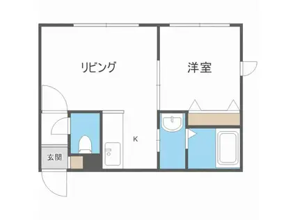 ラ・グラン澄川II番館(1LDK/2階)の間取り写真