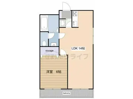 パークハイムD(1LDK/5階)の間取り写真