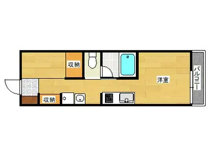 リバーノース中筋(ワンルーム/2階)の間取り写真