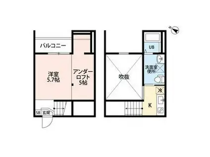 ロッククリスタル小木田(ワンルーム/1階)の間取り写真