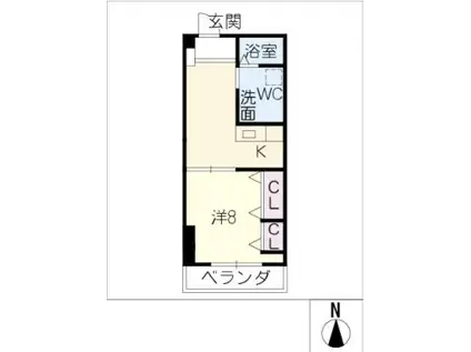 グレン清友I(1K/2階)の間取り写真
