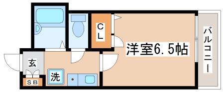 グラシア高丸(1K/2階)の間取り写真
