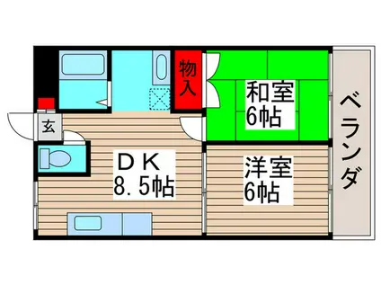 アネックス大野(2DK/2階)の間取り写真