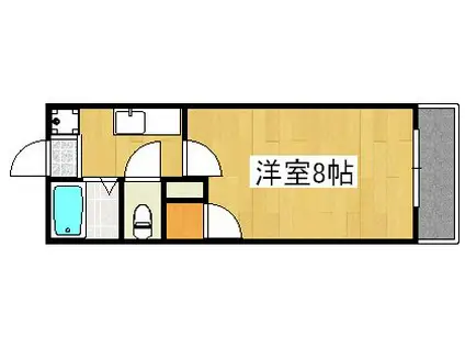 ロゼーヌ脇田(1K/3階)の間取り写真