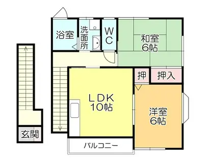 明星ガーデンハイツ(2LDK/2階)の間取り写真