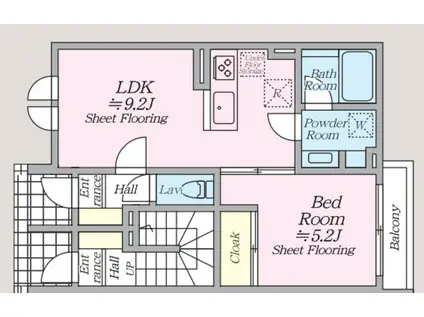 オルキデ蘆花公園 弐番館(1LDK/1階)の間取り写真