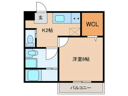 FELICITA(1K/1階)の間取り写真