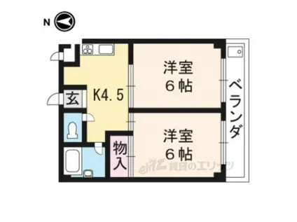 メゾンLEE(2DK/2階)の間取り写真