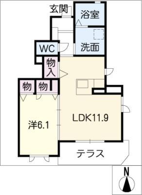 ETOILE(1LDK/1階)の間取り写真