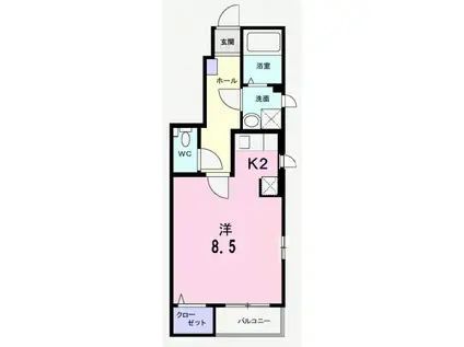 アルバカーサ(ワンルーム/1階)の間取り写真