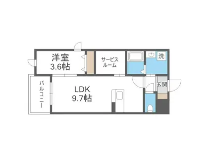 LIFEFIELD伊都(1SLDK/1階)の間取り写真