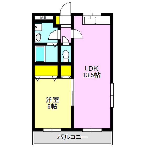 タウンハウス(1LDK/1階)の間取り写真