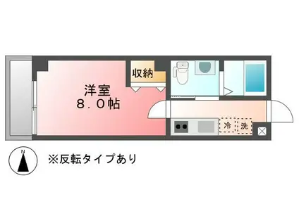 フラッティ今出川天神(1K/1階)の間取り写真