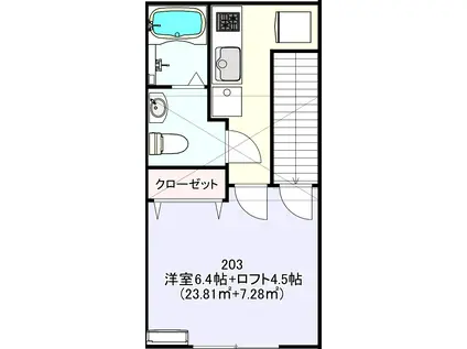 STAGE高尾(1K/2階)の間取り写真