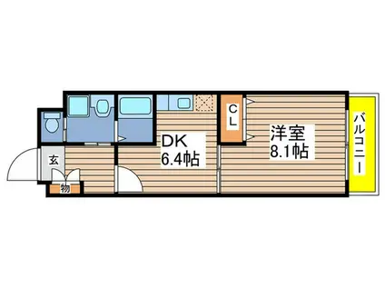 LA ECCELLENTE(1DK/2階)の間取り写真