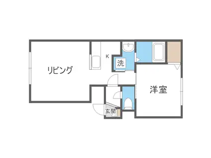  グランメールウエスト9 グランメールウエスト(1LDK/1階)の間取り写真