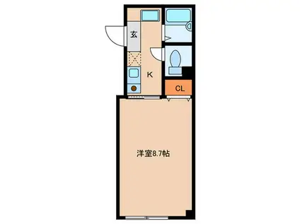 ベッセル甲子園(1K/1階)の間取り写真