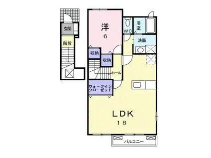 フォンモンターニュIIB(1LDK/2階)の間取り写真