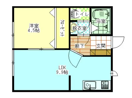 迎陽荘(1LDK/2階)の間取り写真