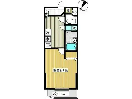 フォルトゥーナ立木(1K/3階)の間取り写真