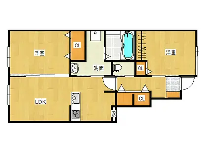 アレンデール(2LDK/1階)の間取り写真