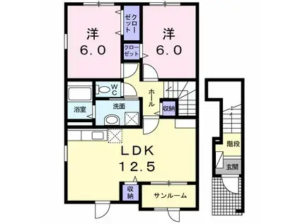 グレイス フルI(2LDK/2階)の間取り写真