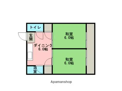 ユウエイマンションI(2DK/2階)の間取り写真