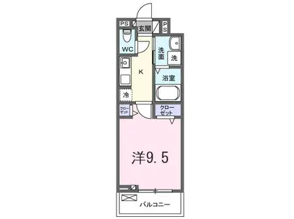 たばさはうすII(1K/3階)の間取り写真
