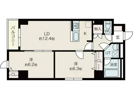 マハトゥール札幌(2LDK/8階)の間取り写真