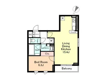 REGALO DI ANTENATO(1LDK/3階)の間取り写真