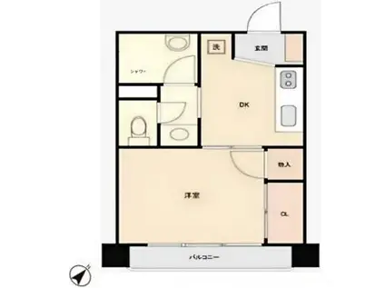 ハイツ音羽(1DK/2階)の間取り写真