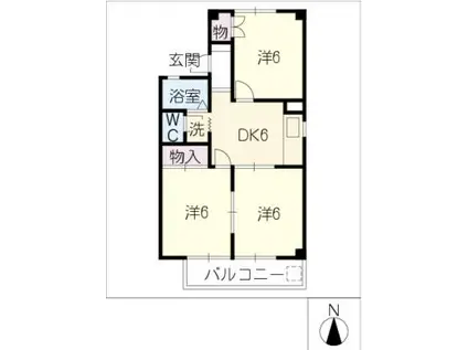 メゾン・ド・ラペ(3DK/2階)の間取り写真