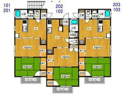 ソシアルKII(2DK/2階)の間取り写真