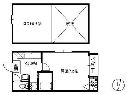 メゾンド井尻 212(1K/1階)の間取り写真