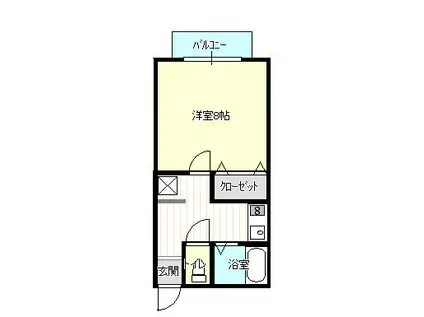 エスポアールIZUMI(1K/2階)の間取り写真