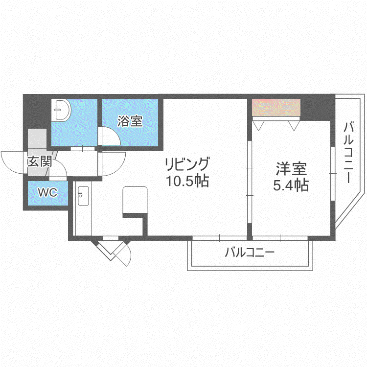 ノースアージュ中島公園(1LDK/3階)の間取り写真