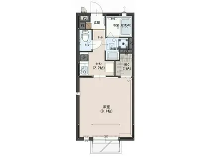 アリビオ(1K/1階)の間取り写真