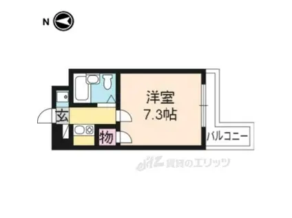 サンクスパレ南巽(1K/1階)の間取り写真